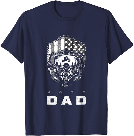 American Motocross Dad Dirt Bike Apparel - Motocross T-Shirt - T-Shirt | Navy
