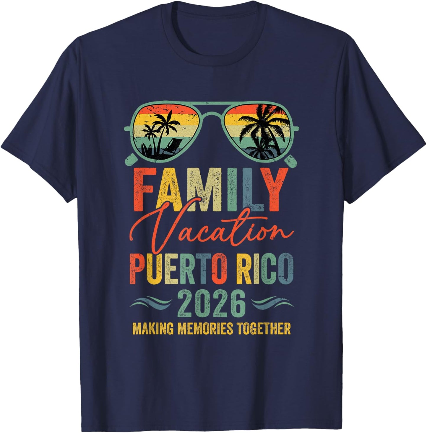 Puerto Rico Vacation 2026 Matching Family Group Summer T-Shirt - T-Shirt | Navy