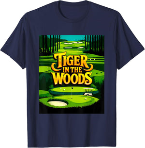 Tiger In The Woods #1 T-Shirt - T-Shirt | Navy