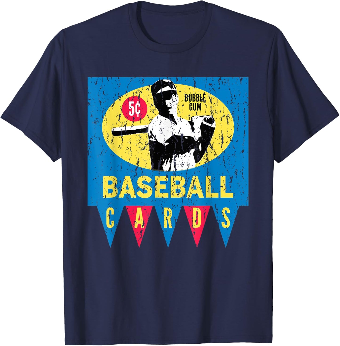 Retro 50s Baseball Card Wrapper T-Shirt - T-Shirt | Navy