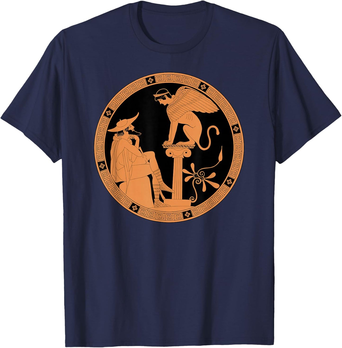 Oedipus and the Sphinx of Thebes T-Shirt - T-Shirt | Navy