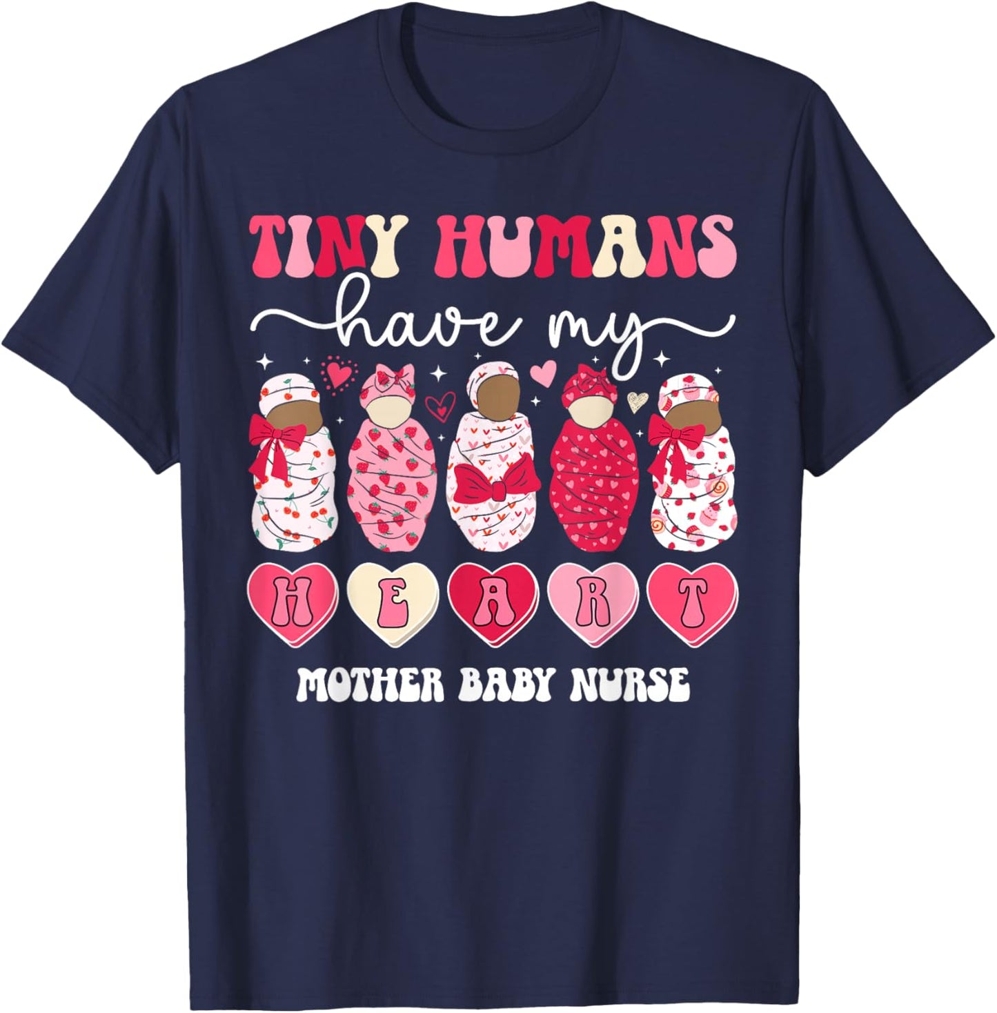 Mother Baby Nurse Valentine Mom Baby Nurse Valentines Day T-Shirt - T-Shirt | Navy