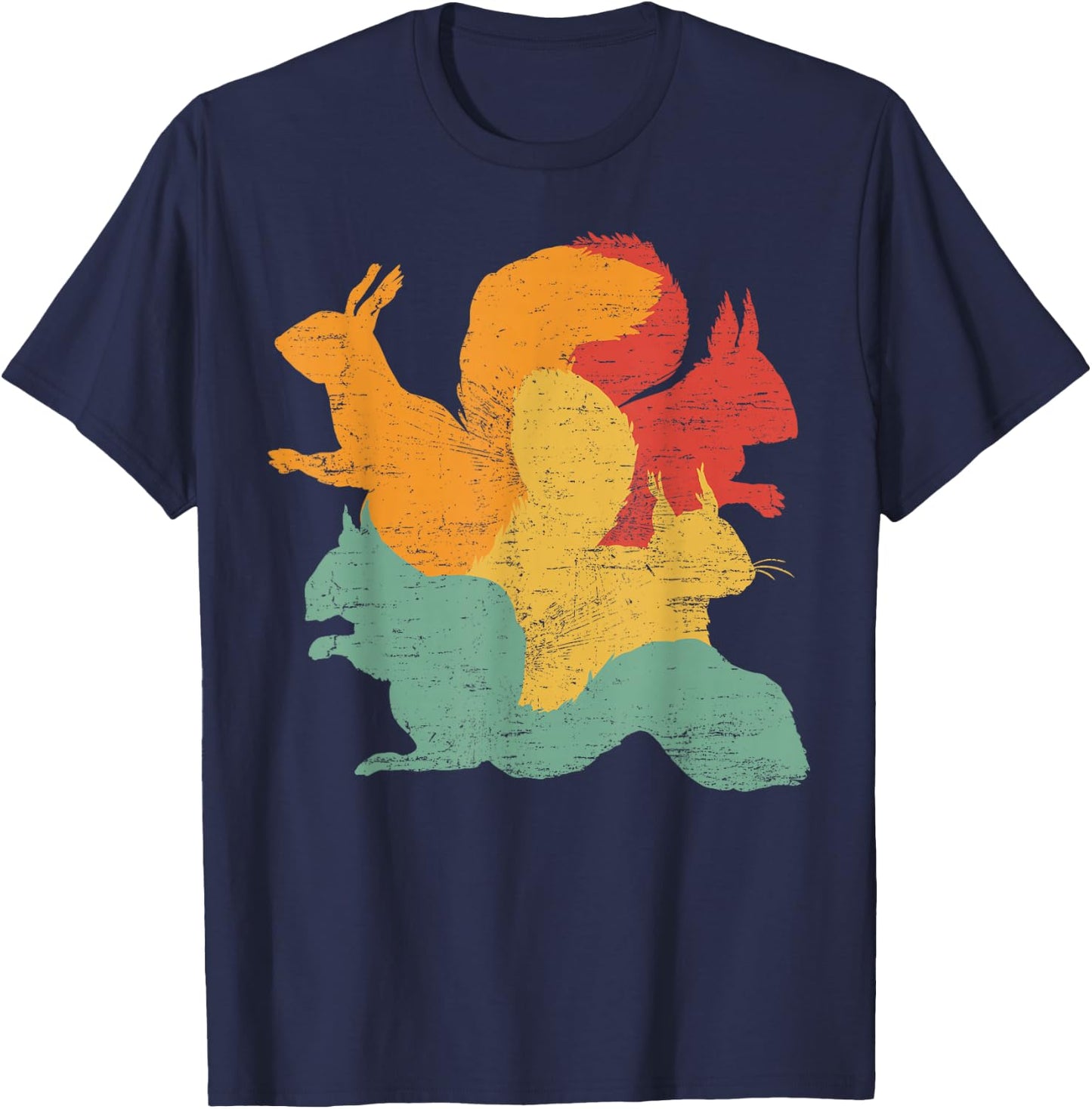 Vintage Squirrels Funny Forest Animal Rodent Lovers Outfit T-Shirt - T-Shirt | Navy