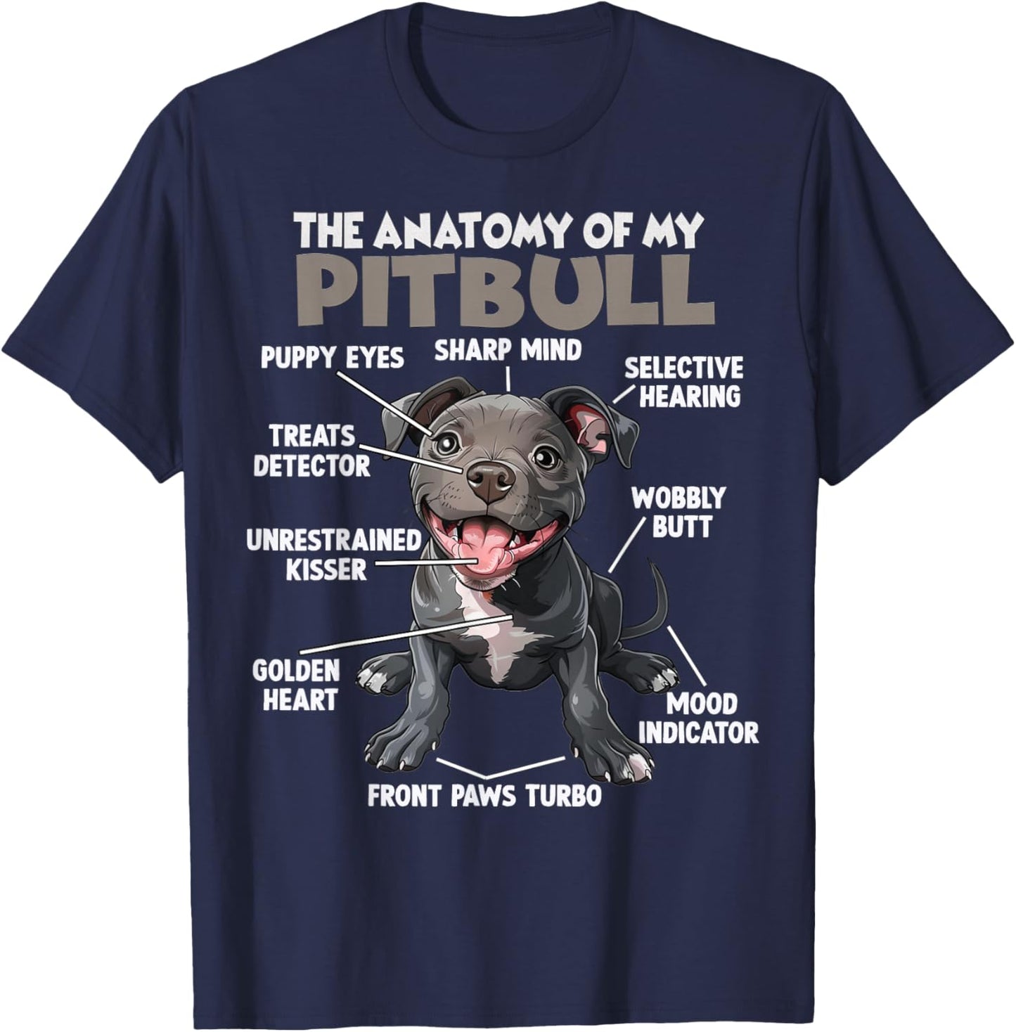 Pitbull Walk T Dog Lover Pitbull Dogs T-Shirt - T-Shirt | Navy