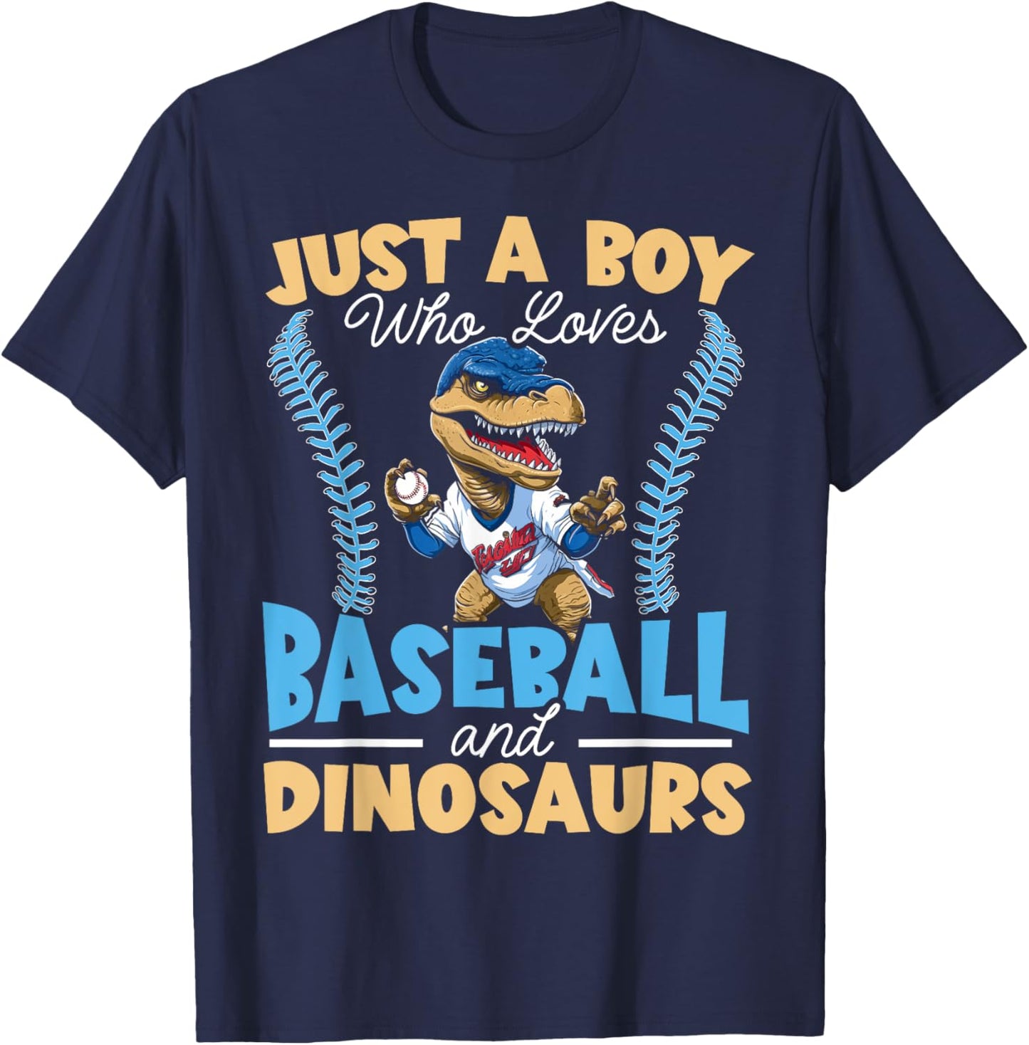 Baseball Dinsoaur Sport Lover Baseball Player Dino Fossil T-Shirt - T-Shirt | Navy
