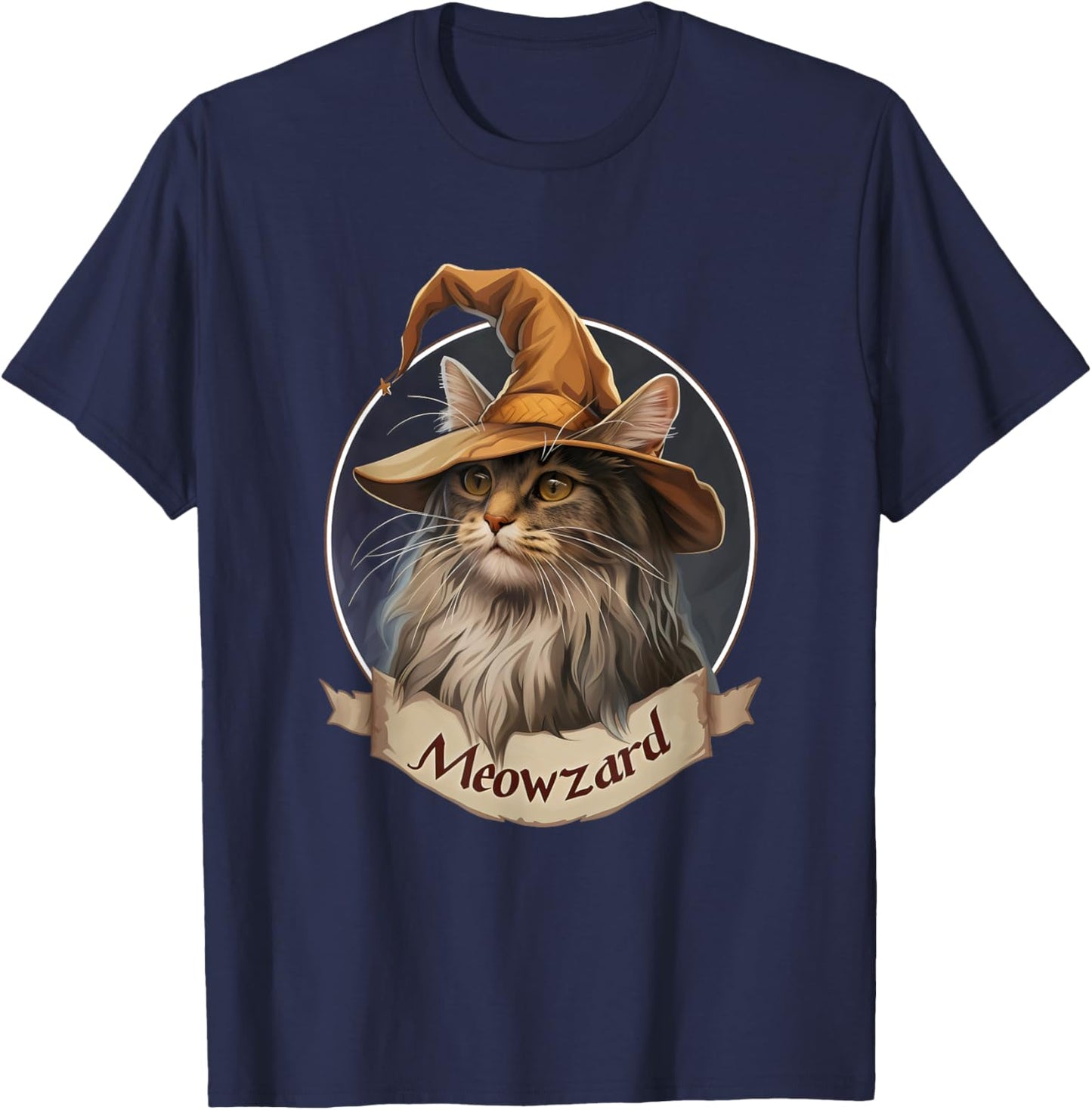 Magical Meowzard: Enchanting Halloween Wizard Cat Women Kids T-Shirt - T-Shirt | Navy