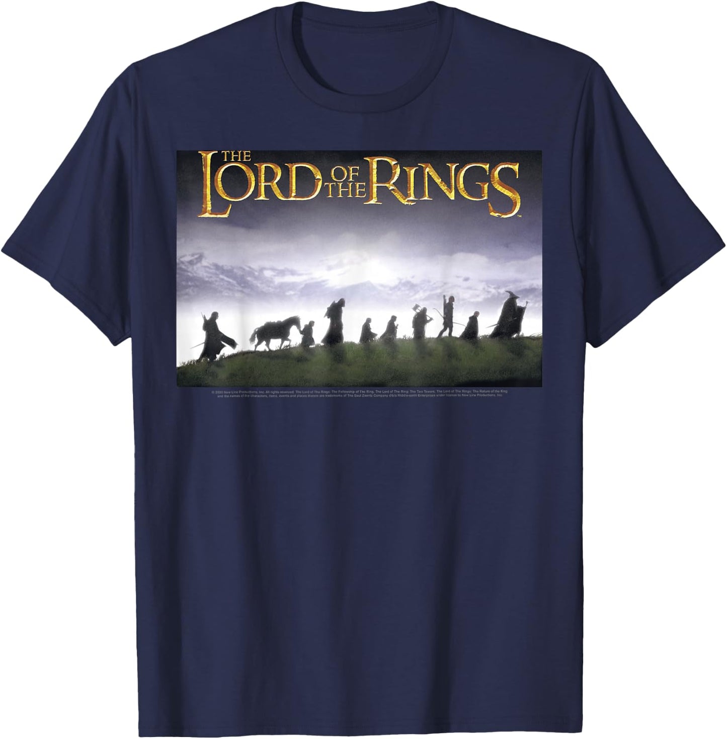 The Lord of The Rings Fellowship Poster T-Shirt - T-Shirt | Navy