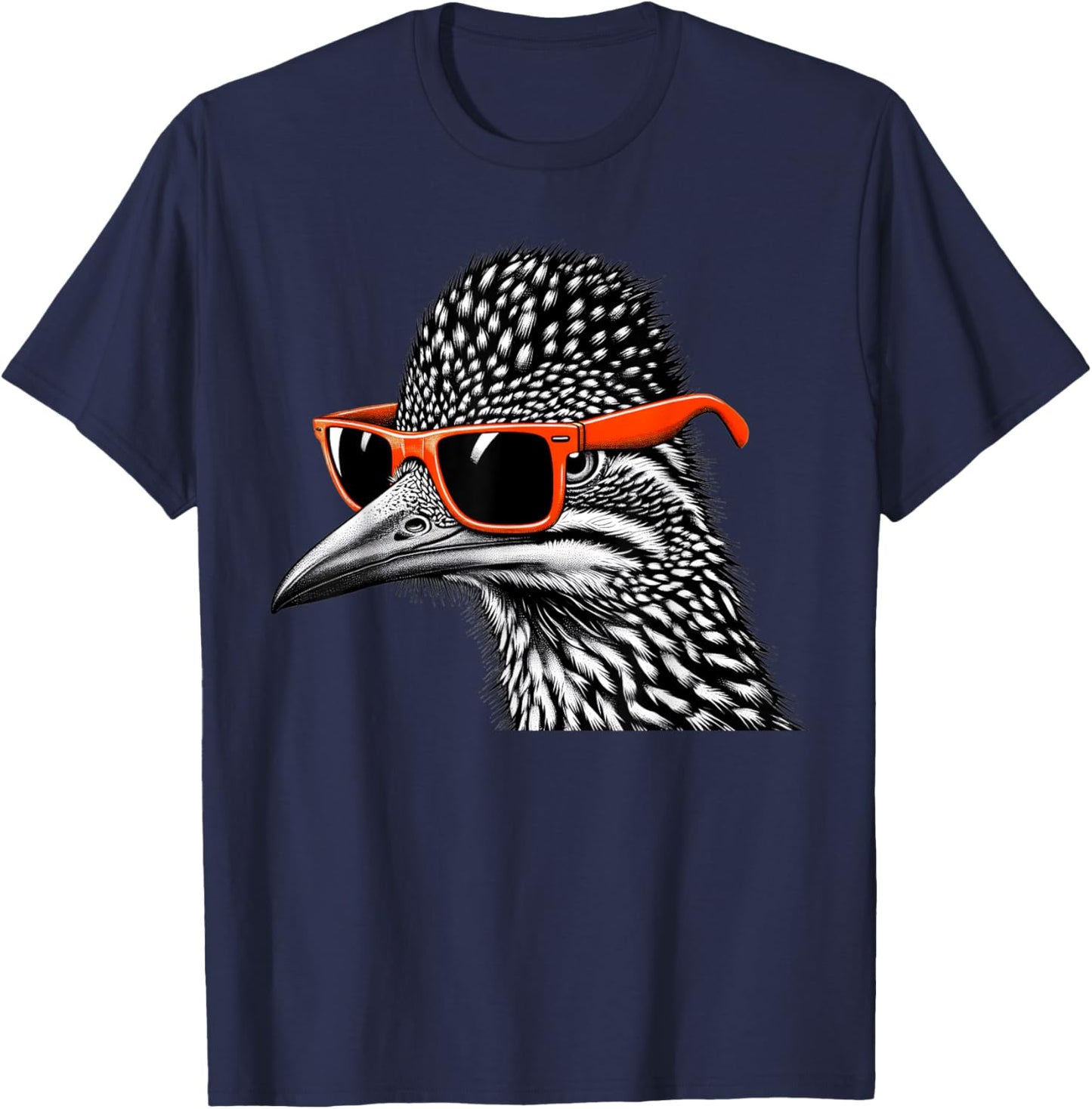 Cool Roadrunner Bird Wearing Sunglasses Graphic Art T-Shirt - T-Shirt | Navy