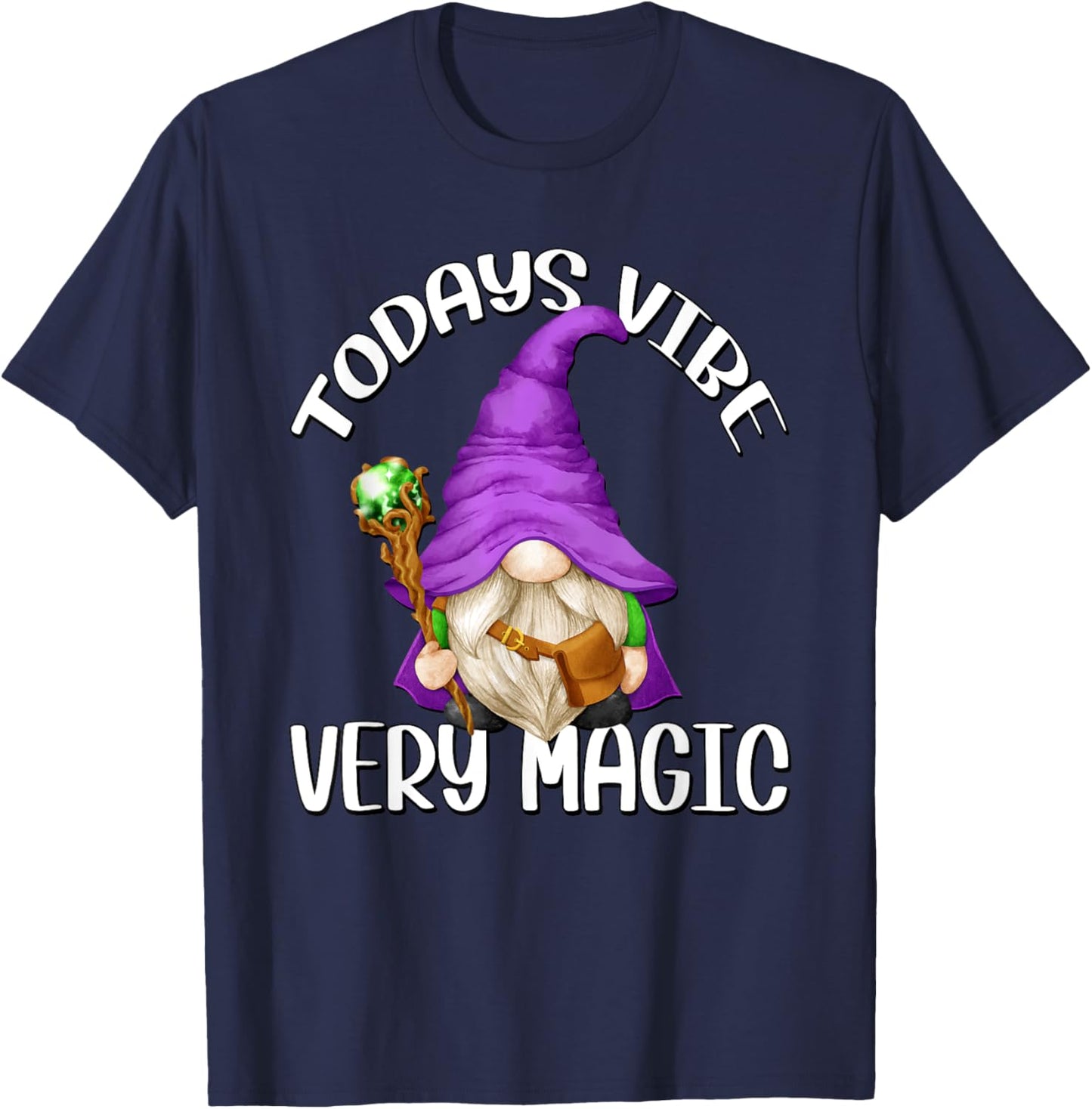Magician Gnome And Kids Purple Wizard Gnome Grandpa T-Shirt - T-Shirt | Navy