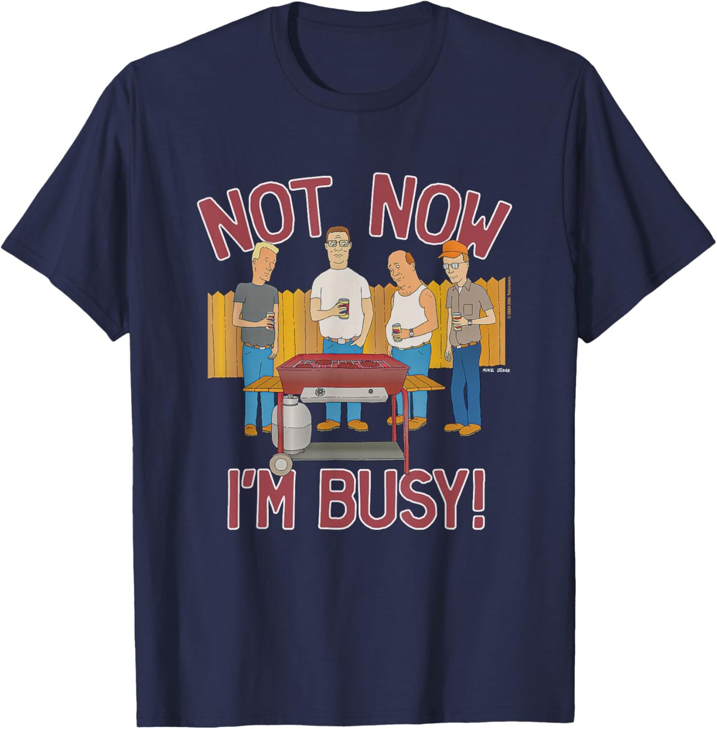 King Of The Hill Iconic Characters Not Now I'm Busy! Poster T-Shirt - T-Shirt | Navy