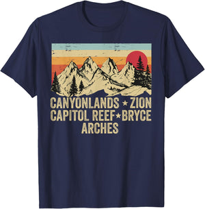 Vintage Utah Souvenir Big 5 Utah Mighty Five National Park T-Shirt - T-Shirt | Navy
