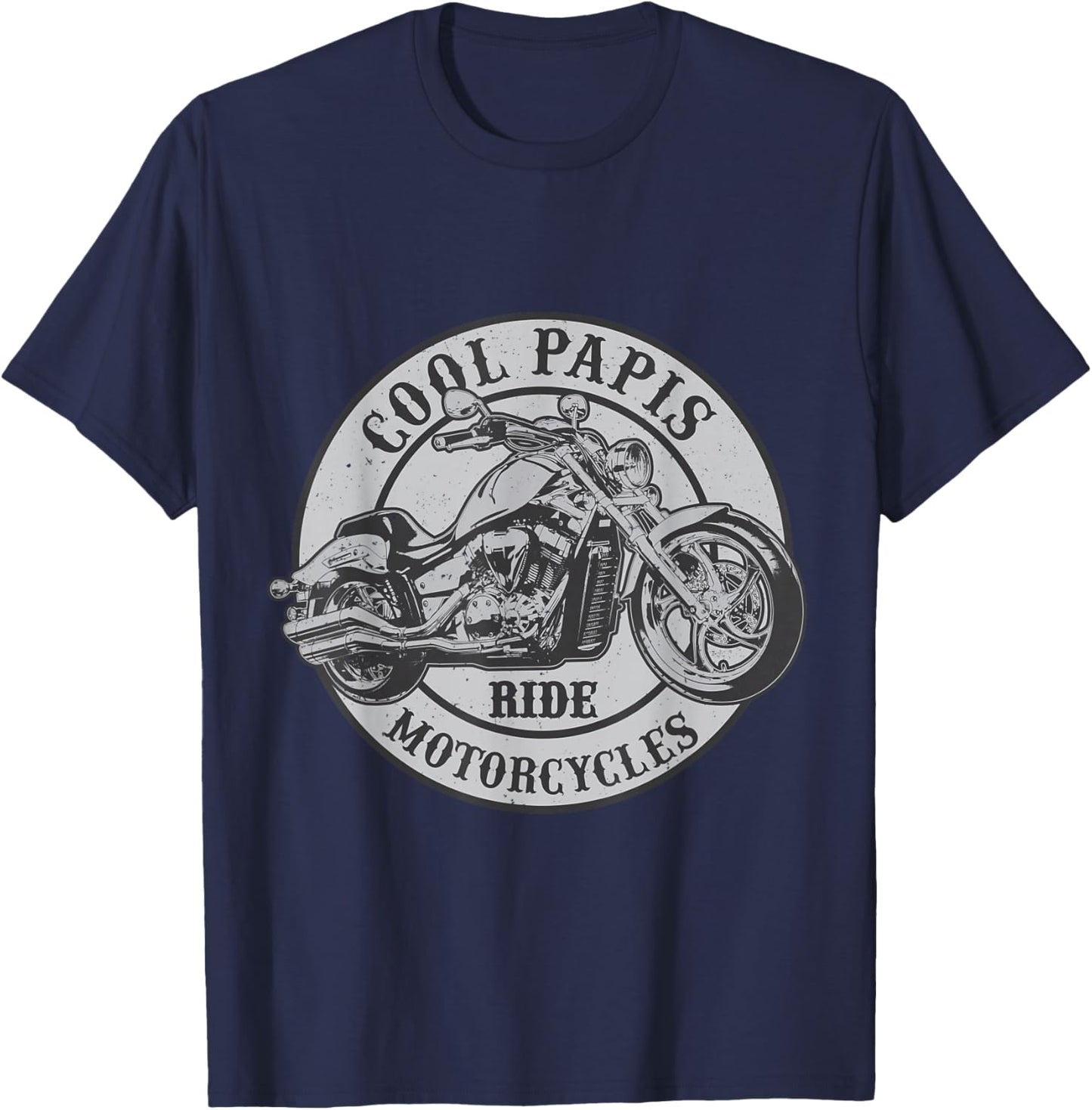 Cool Papi Ride Motorcycles Novelty Rider Papis T-Shirt - T-Shirt | Navy