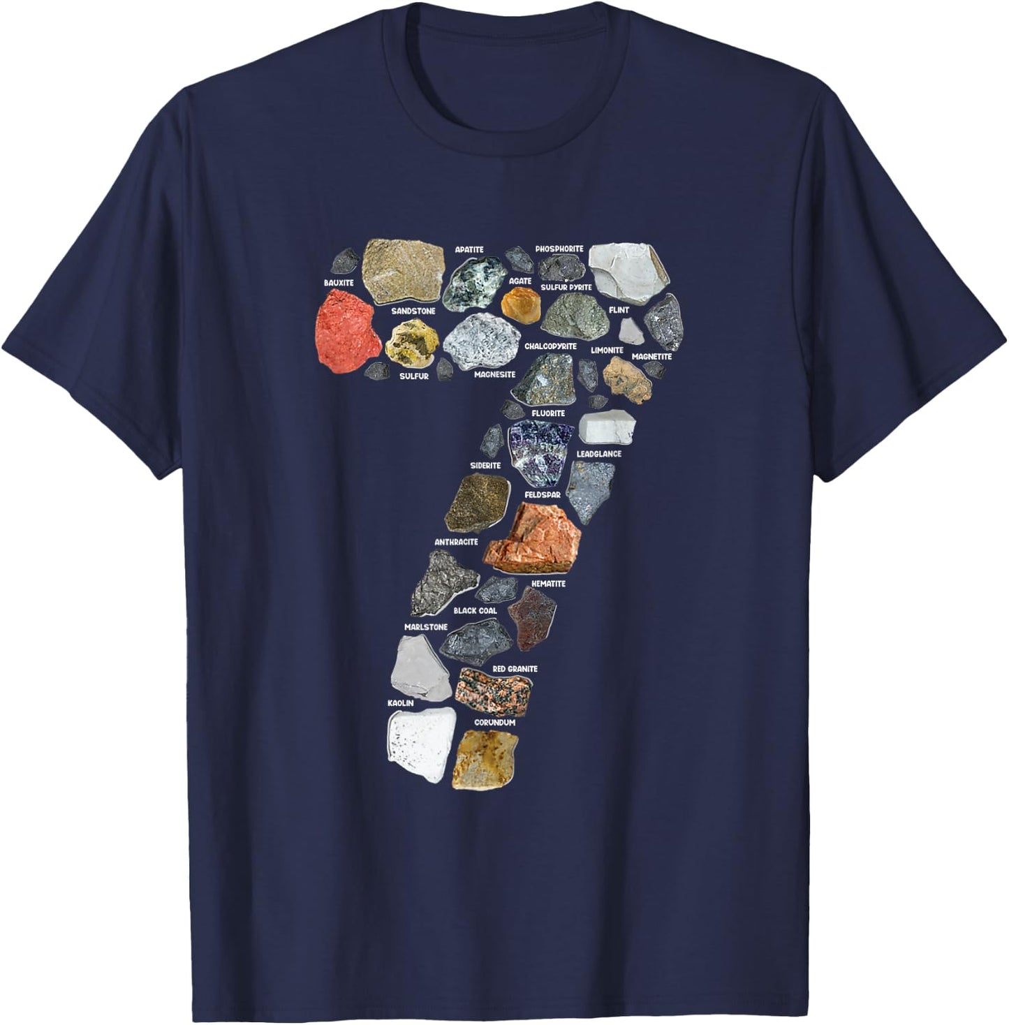 Geology 7 Years Old Rock Collecting 7th Birthday T-Shirt - T-Shirt | Navy