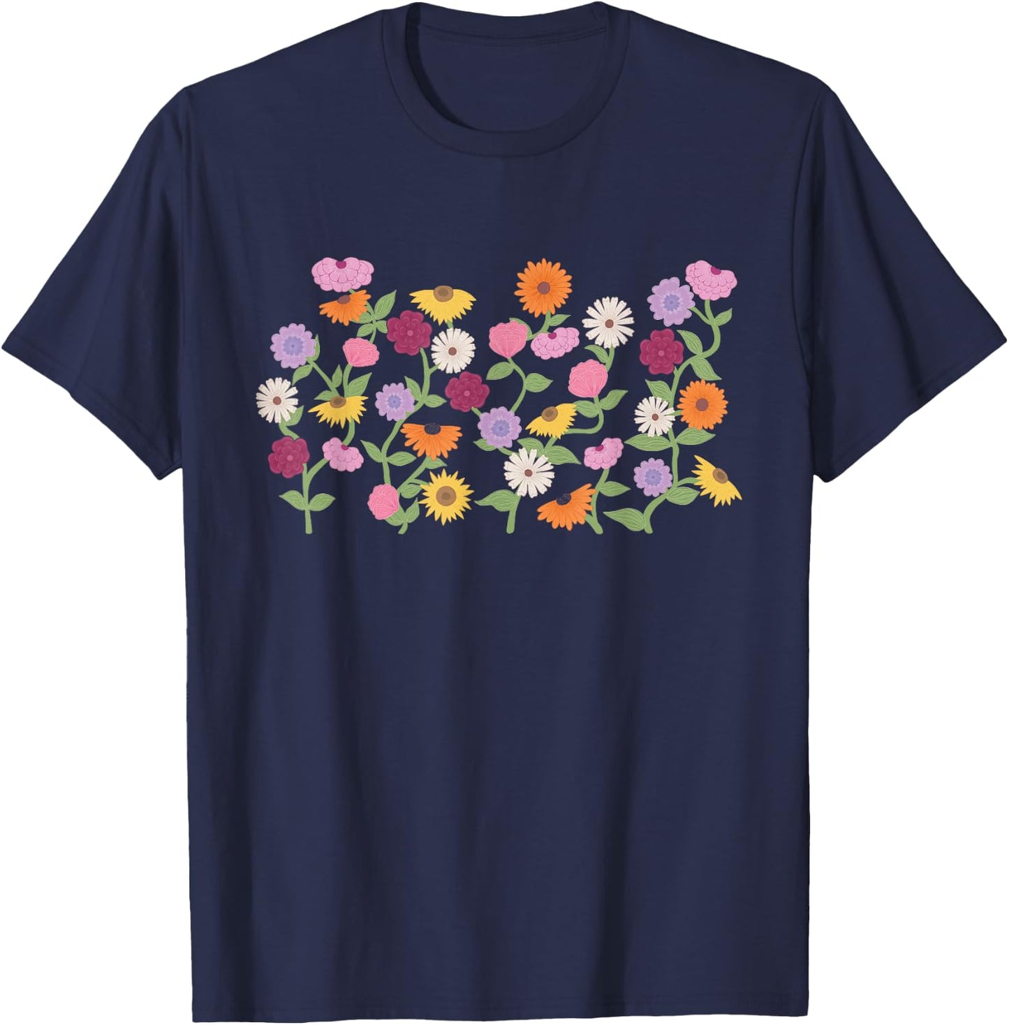 Eras Piano Flowers T-Shirt - T-Shirt | Navy