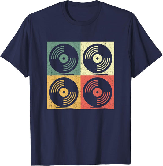 Retro Vinyl Record - Vintage Vinyls LP Record T-Shirt - T-Shirt | Navy