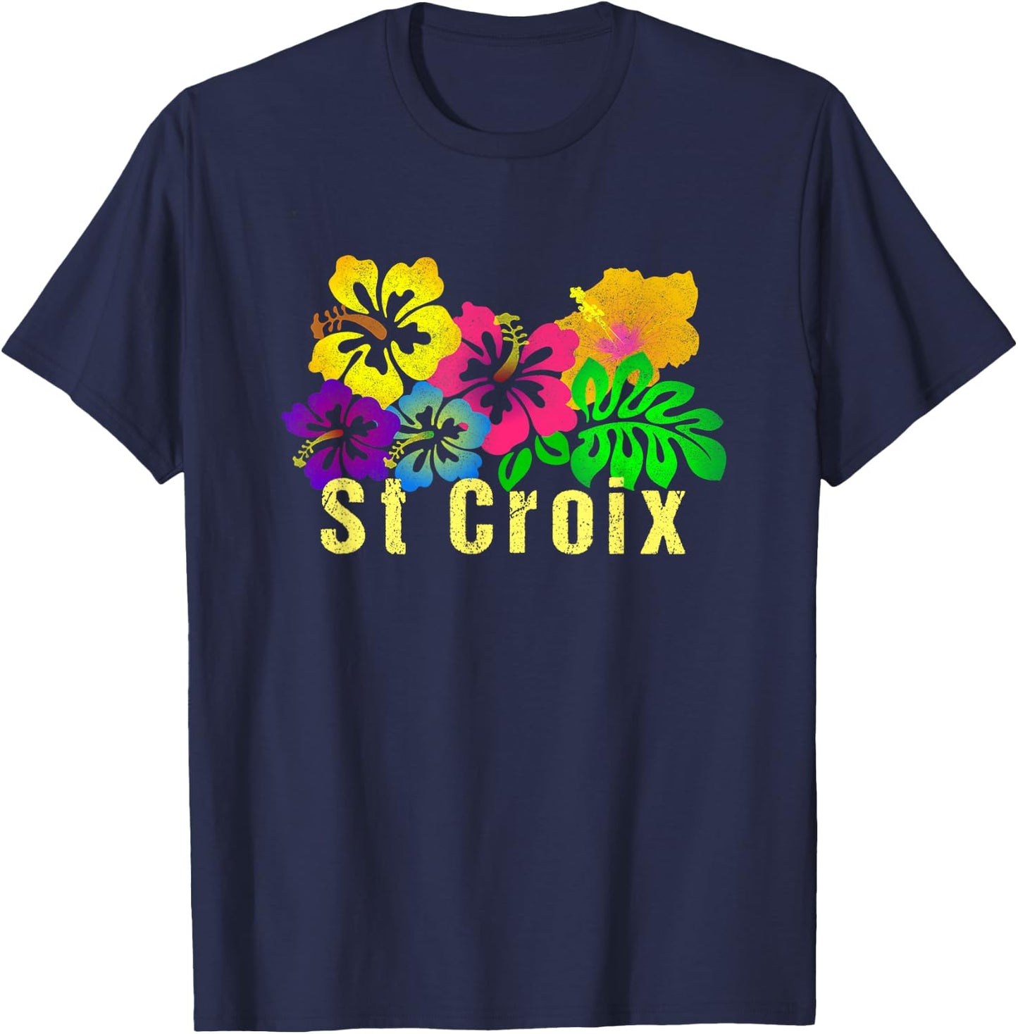 St. Croix Tropical Beach Surf Women T-Shirt - T-Shirt | Navy