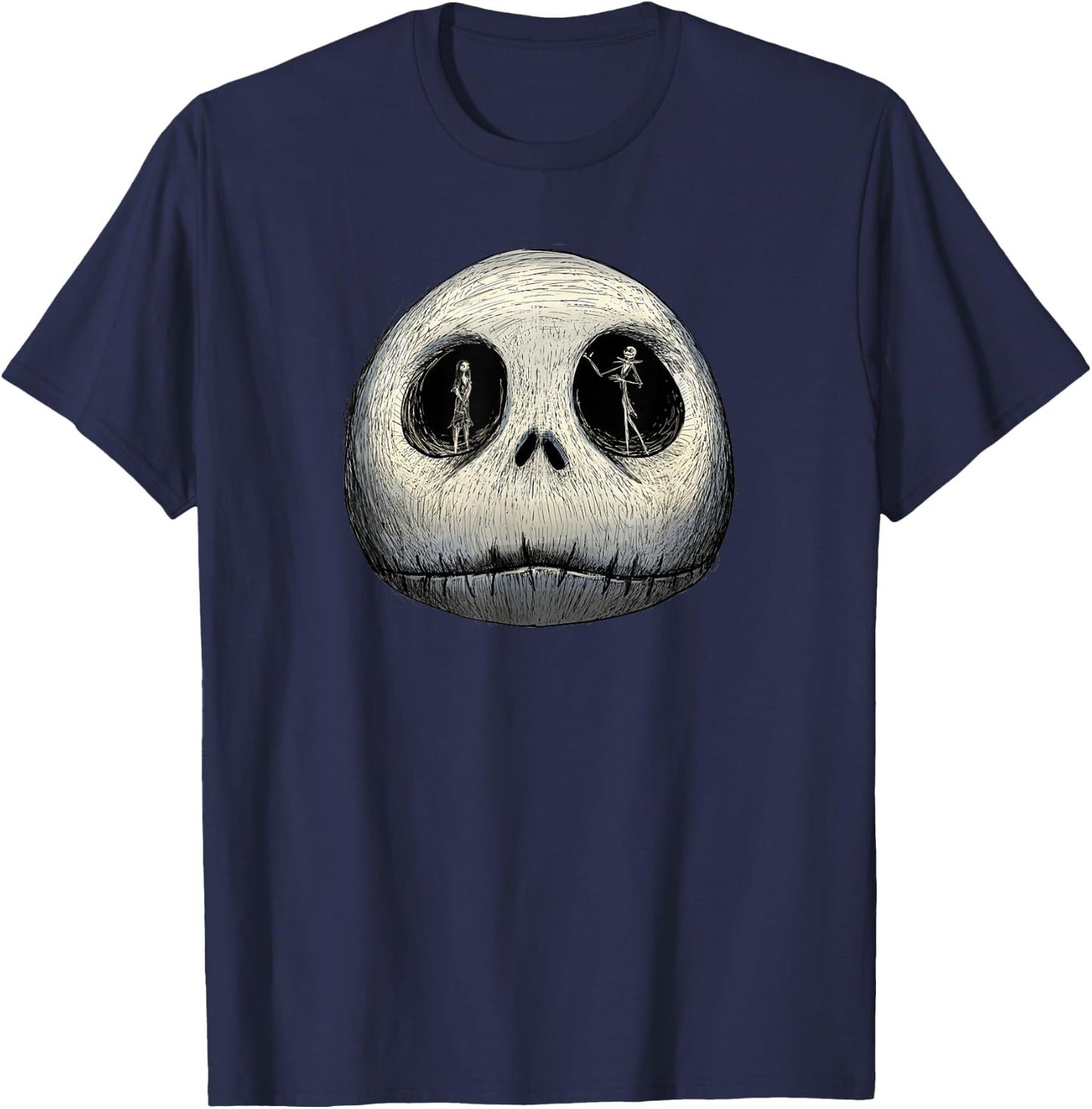 Disney The Nightmare Before Christmas Sally and Jack Face T-Shirt - T-Shirt | Navy