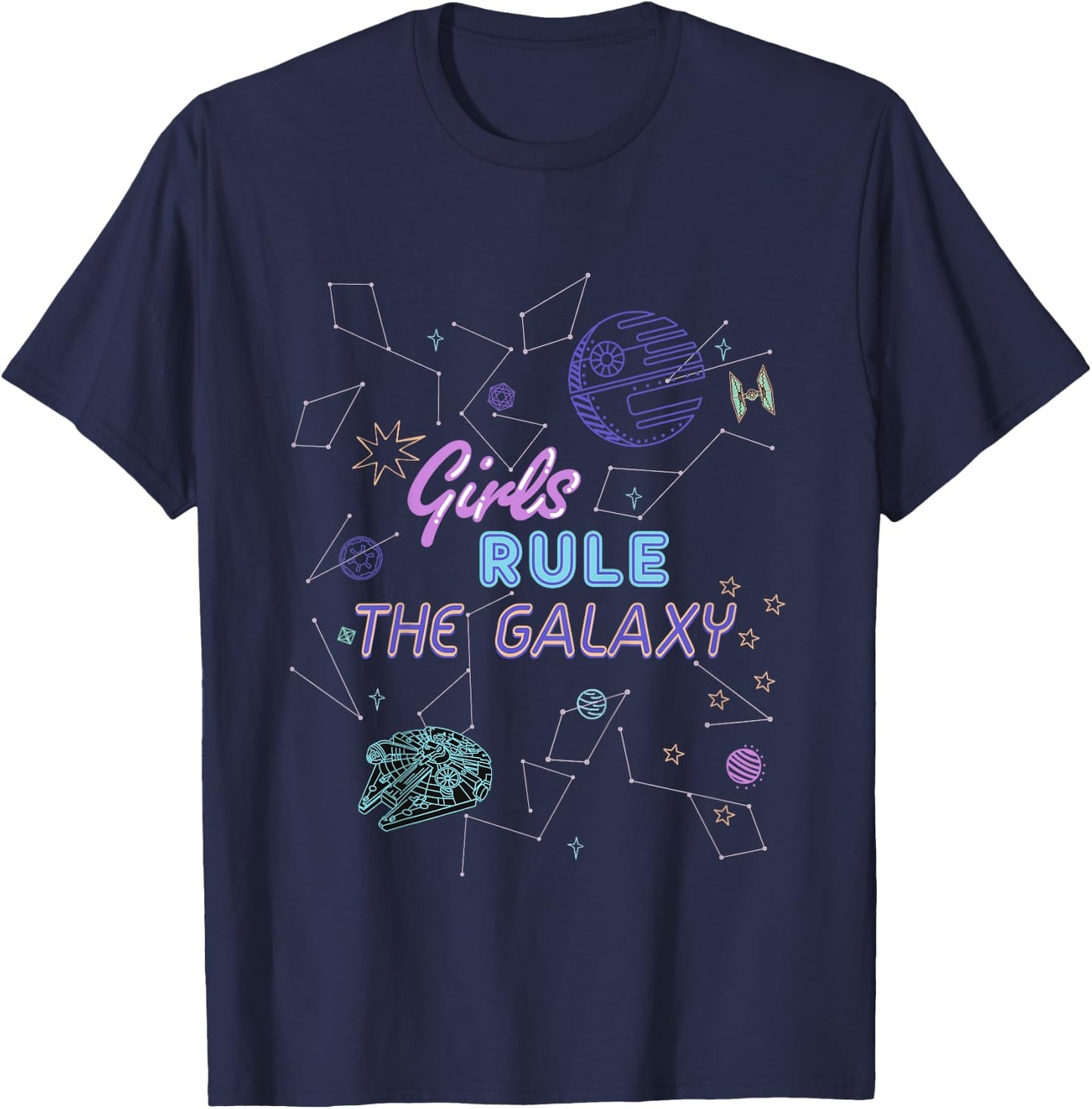 Kids Star Wars Girls Rule the Galaxy Girls' T-Shirt - T-Shirt | Navy