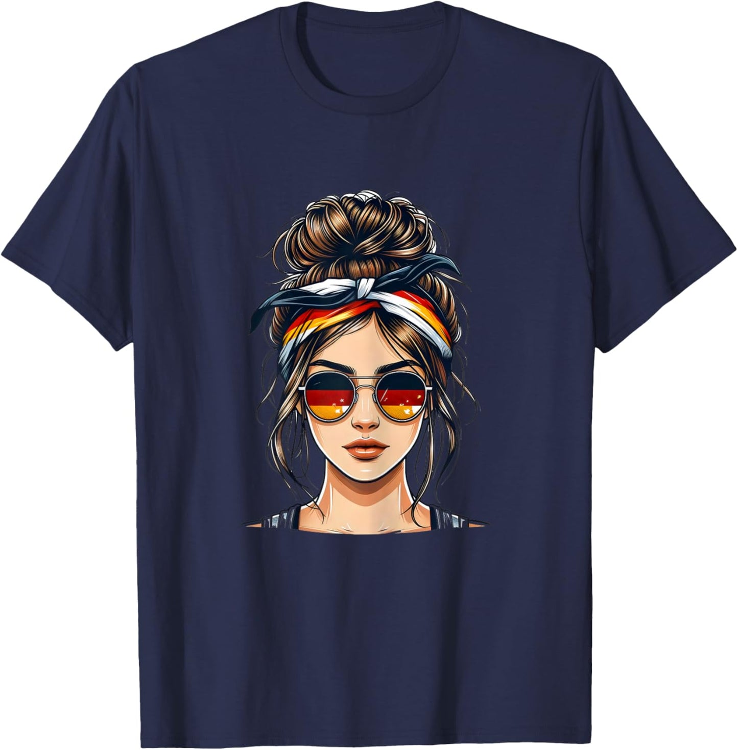 German Girl Deutsches Mädchen Deutschland Flagge T-Shirt - T-Shirt | Navy