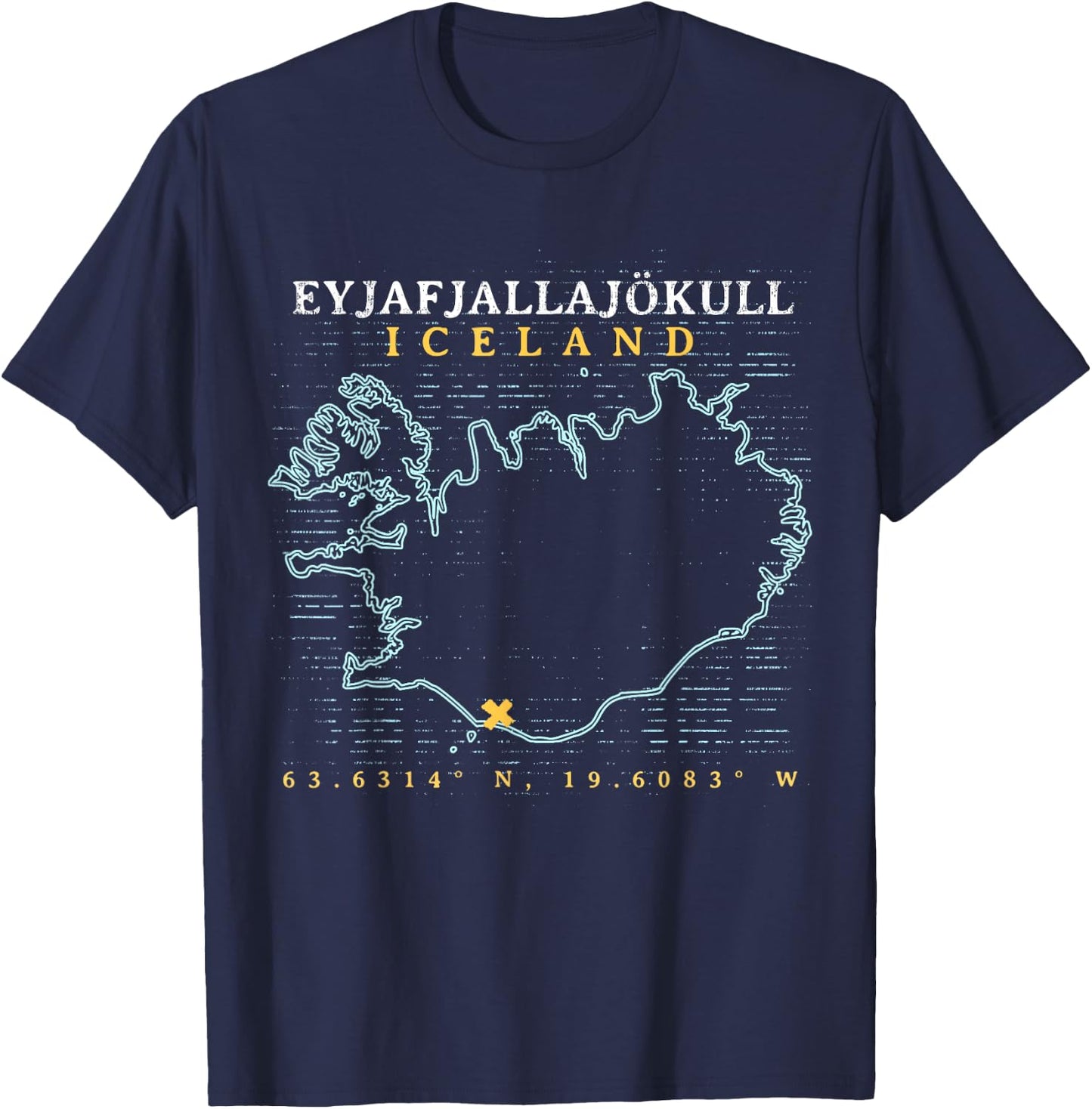 Iceland Eyjafjallajökull T-Shirt - T-Shirt | Navy