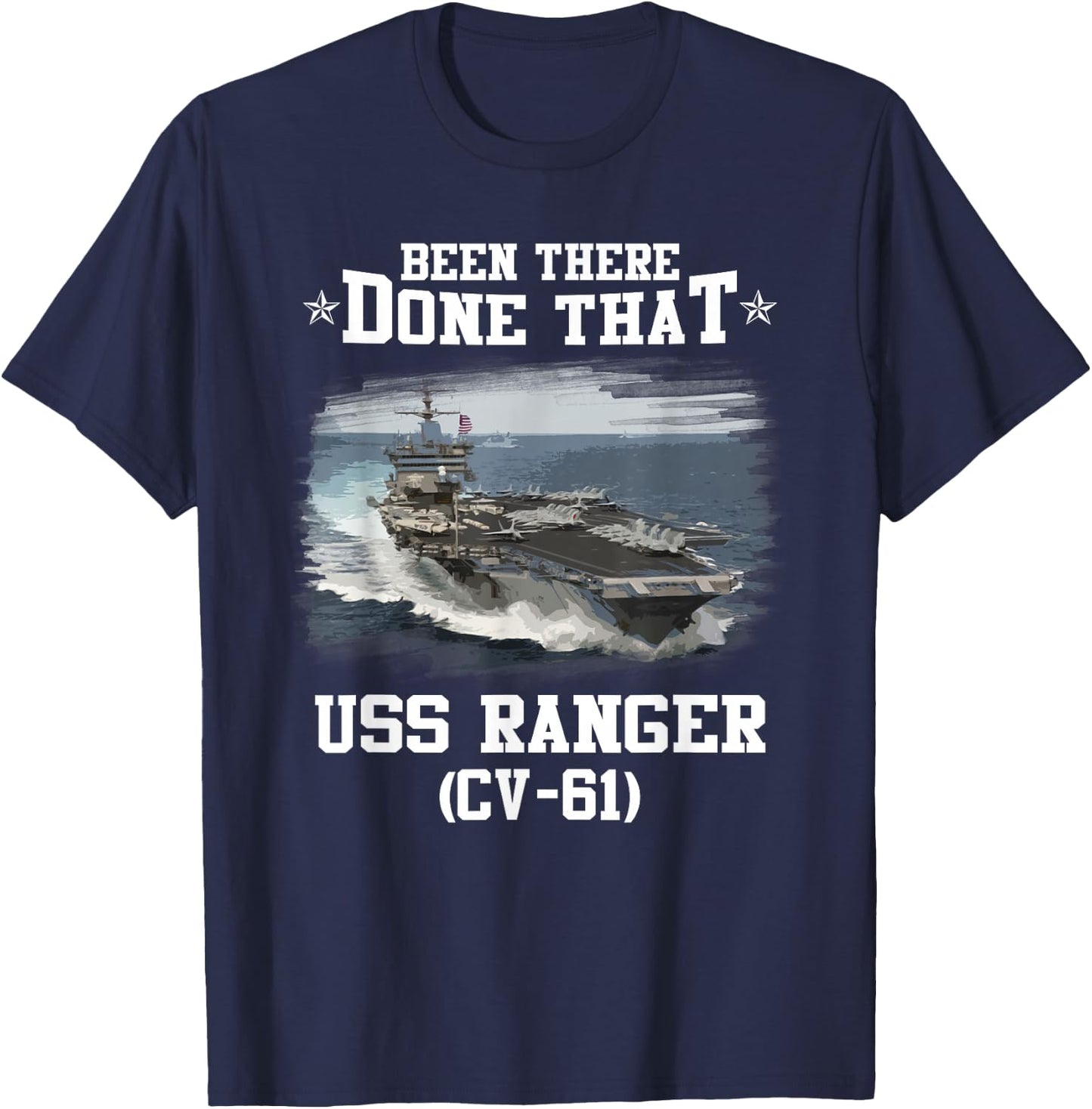 USS Ranger CV-61 Veterans Day Father Day Gift T-Shirt - T-Shirt | Navy