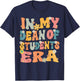 In My Dean of Students Era Retro Groovy Dean of Students T-Shirt - T-Shirt | Navy