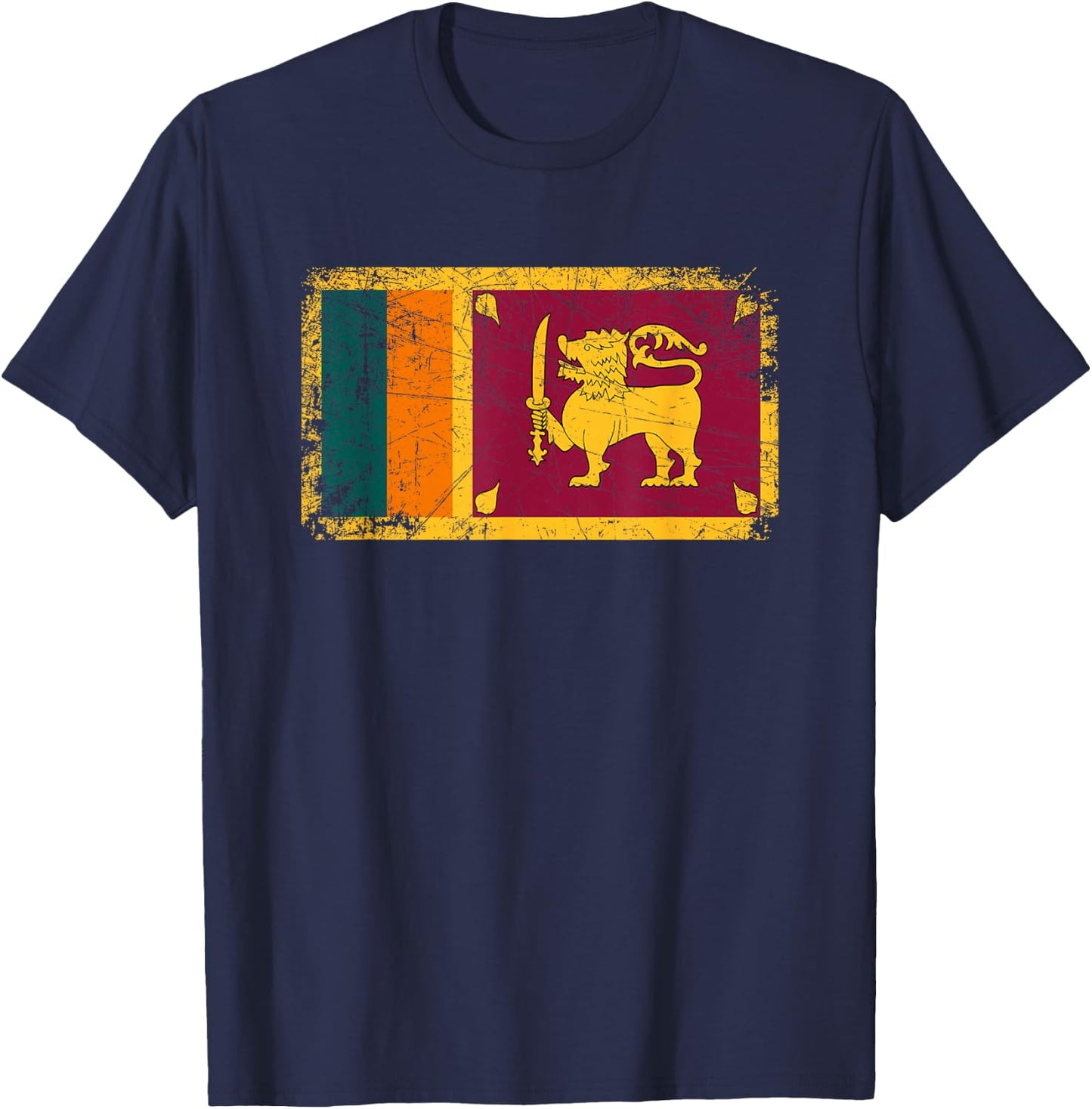 Vintage Made In SRI LANKA SRI LANKAN Flag Gift T-Shirt - T-Shirt | Navy