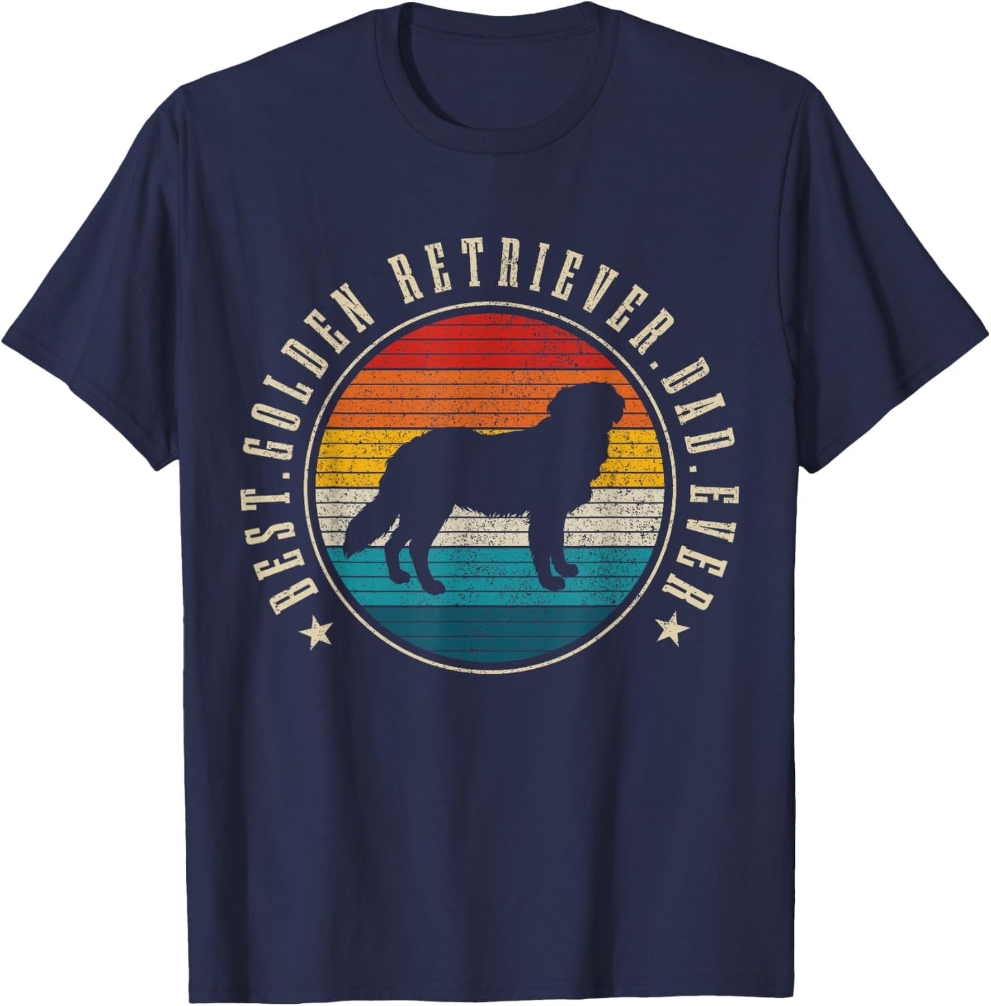 Best Golden Retriever Dad Ever Funny Dog Owner Vintage Men T-Shirt - T-Shirt | Navy