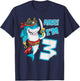 I'm 3 years Bday Shark pirate 3rd Birthday boy pirate Party T-Shirt - T-Shirt | Navy