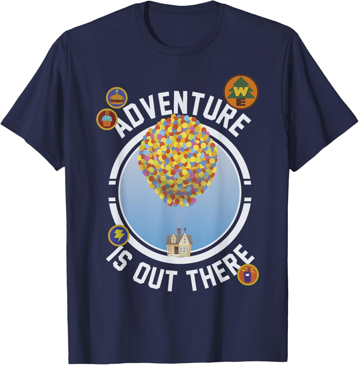 Disney Pixar Up Adventure House Circle Logo Graphic T-Shirt - T-Shirt | Navy