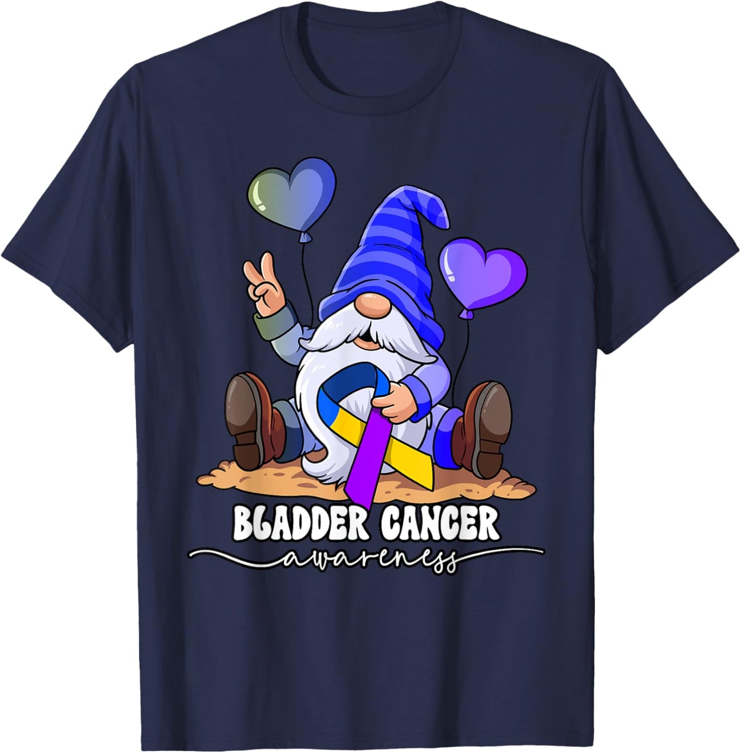 Bladder Cancer Awareness T-Shirt - T-Shirt | Navy