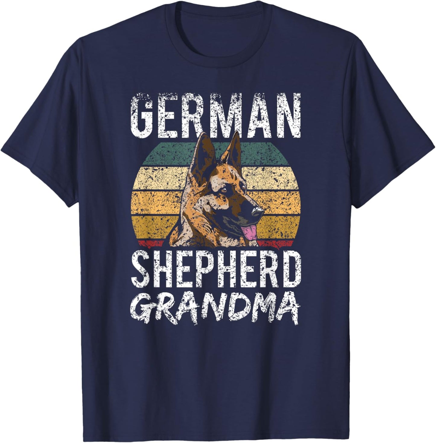 German Shepherd Grandma Dog Breed Puppy Lover Grandmother T-Shirt - T-Shirt | Navy