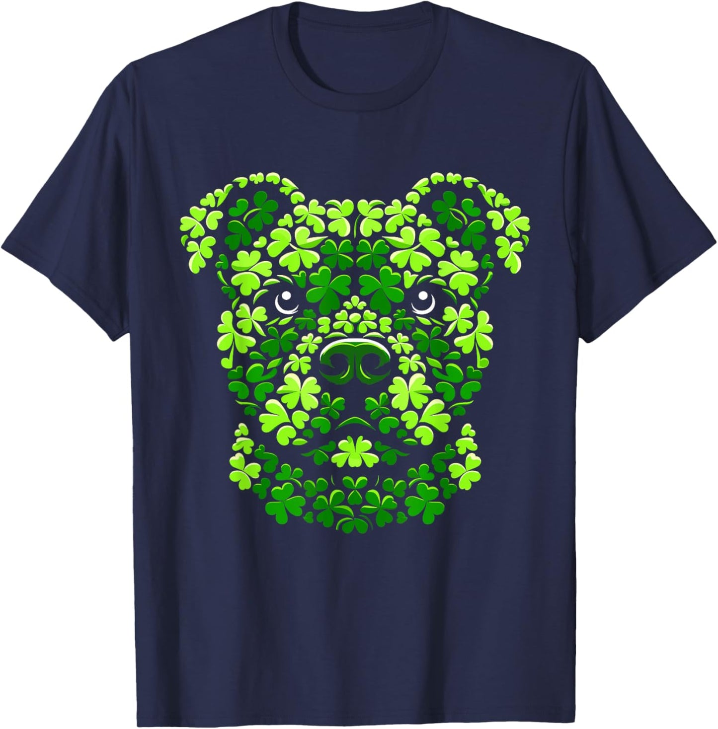 Pitbull Shamrocks Kids St Patricks Day Pitbull T-Shirt - T-Shirt | Navy