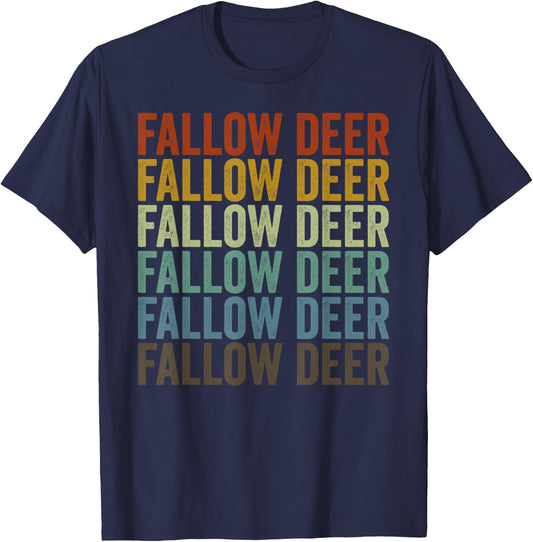 Fallow Deer Retro T-Shirt - T-Shirt | Navy
