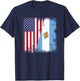 Half Argentinian Flag | Vintage Argentina USA Gift T-Shirt - T-Shirt | Navy