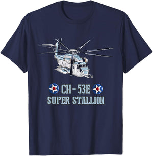 US Military Aircraft CH-53E Super-stallion Heavy Helicopter T-Shirt - T-Shirt | Navy