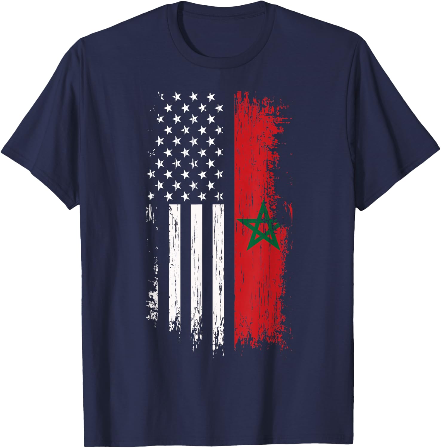 Moorish American Flag - Pride Morocco USA Shirt T-Shirt - T-Shirt | Navy