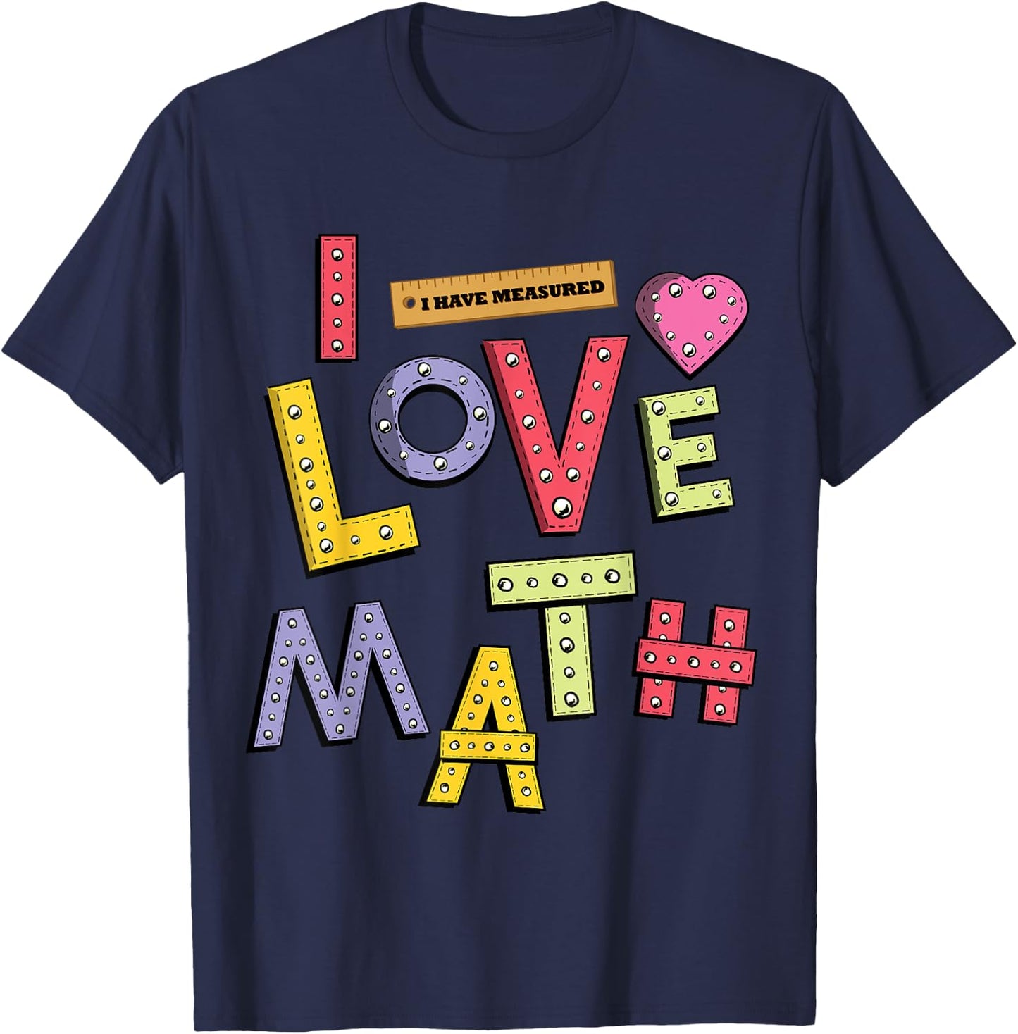 Funny Mathematician Gifts Teacher Kids Physicist I Love Math T-Shirt - T-Shirt | Navy