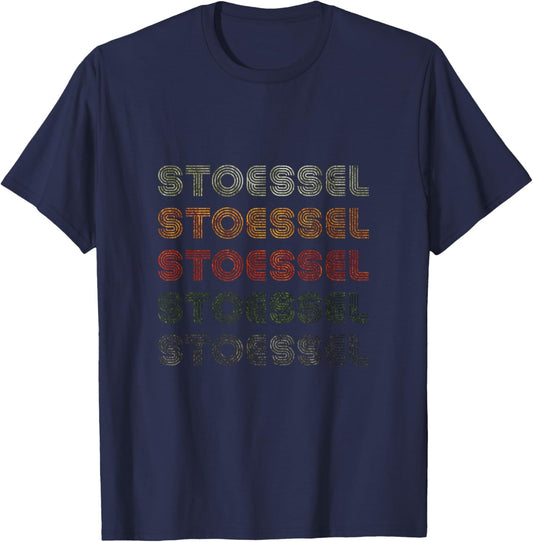 Love Heart Stoessel Grunge Vintage Style Black Stoessel T-Shirt - T-Shirt | Navy