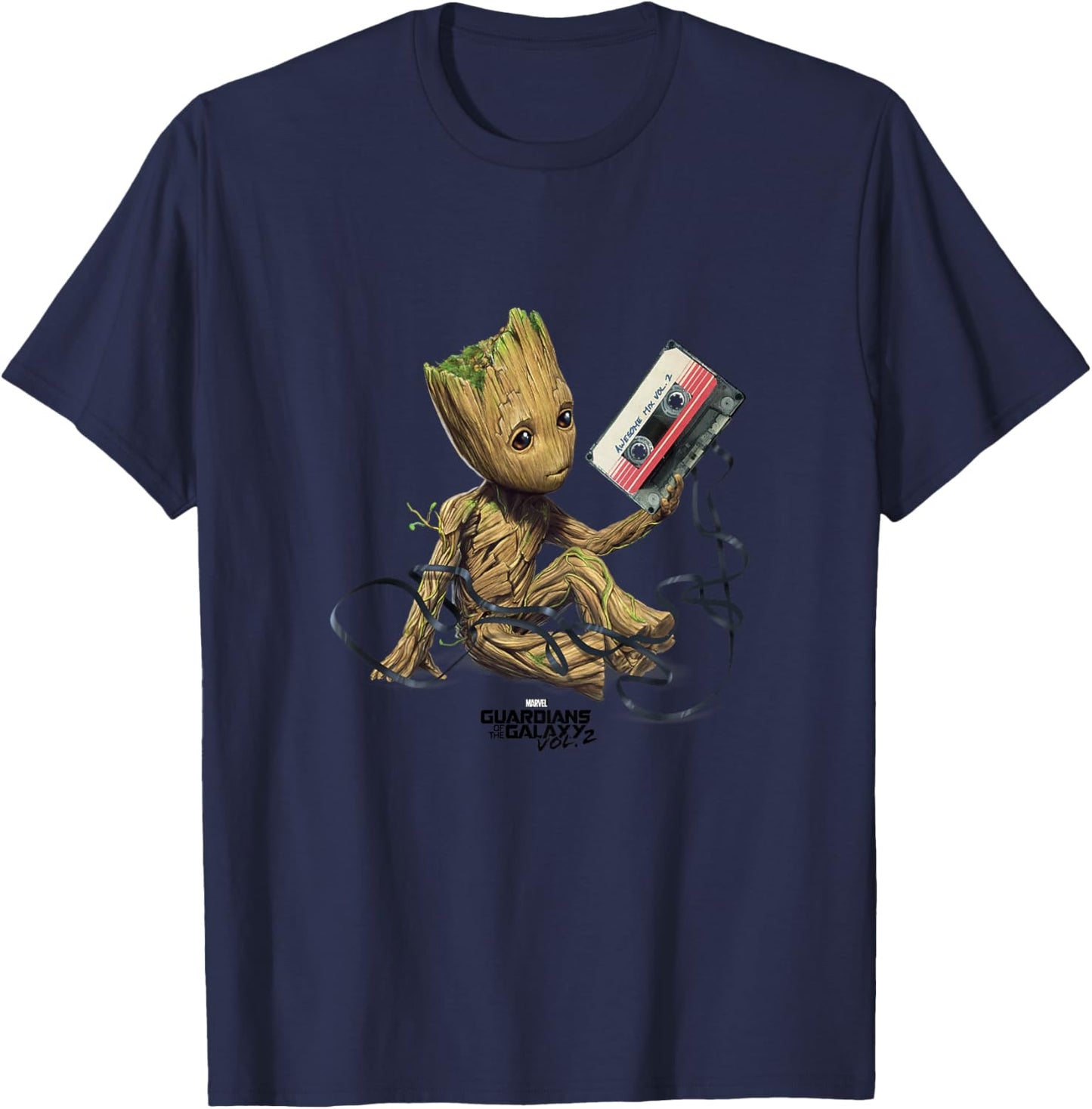 Kids Marvel Guardians of The Galaxy Vol. 2 Awesome Mix Baby Groot T-Shirt - T-Shirt | Navy