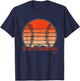 Retro San Francisco Baseball Sunset with Vintage SF Skyline T-Shirt - T-Shirt | Navy