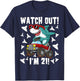 21 Years Old 21st Birthday Shark Boy Monster Truck Gamer T-Shirt - T-Shirt | Navy