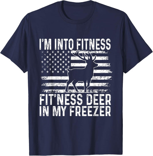 I'm Into Fitness Fit'ness Deer In My Freezer Funny T-Shirt - T-Shirt | Navy
