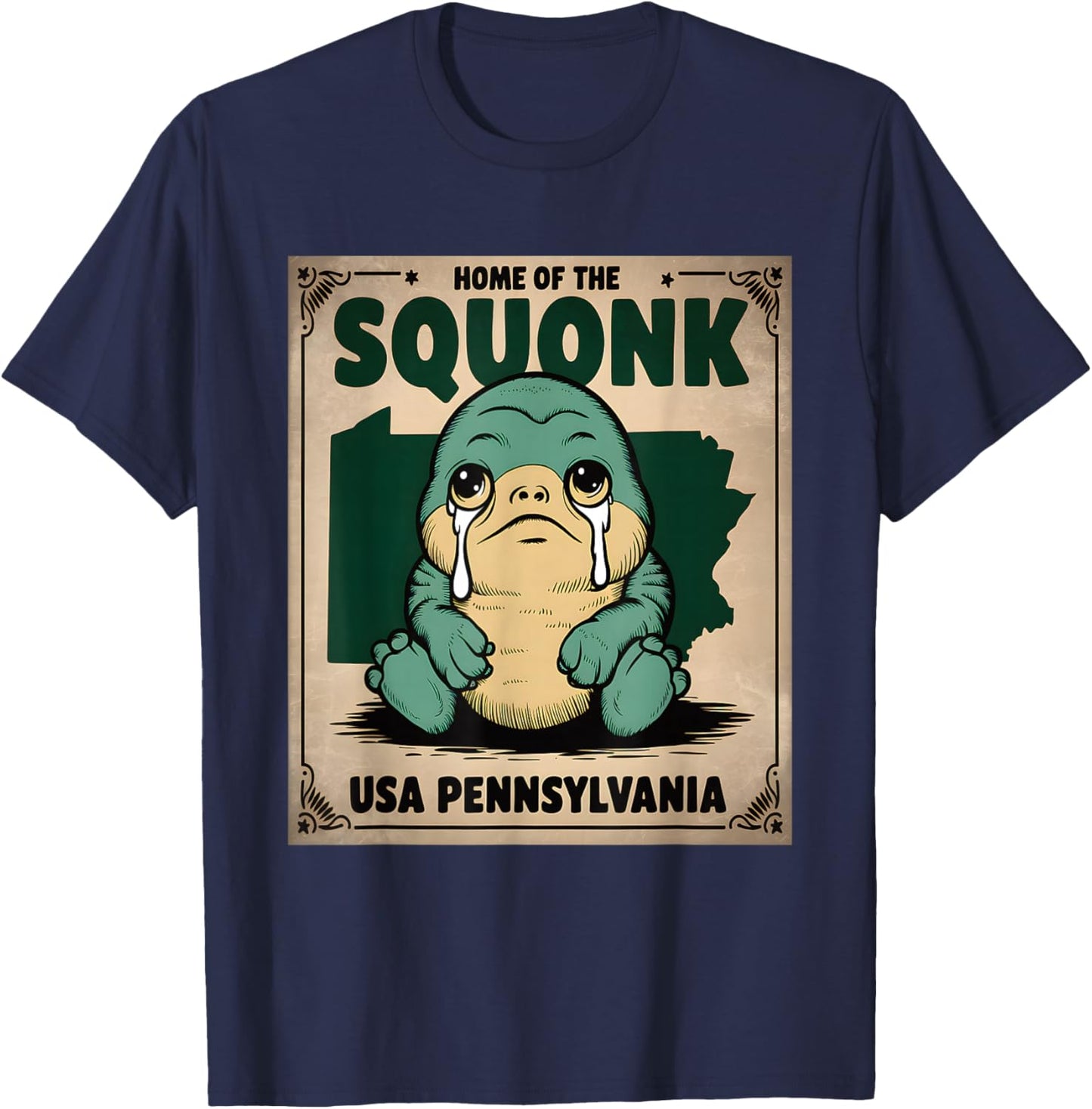 Squonk Cryptid Pensylvenia T-Shirt - T-Shirt | Navy