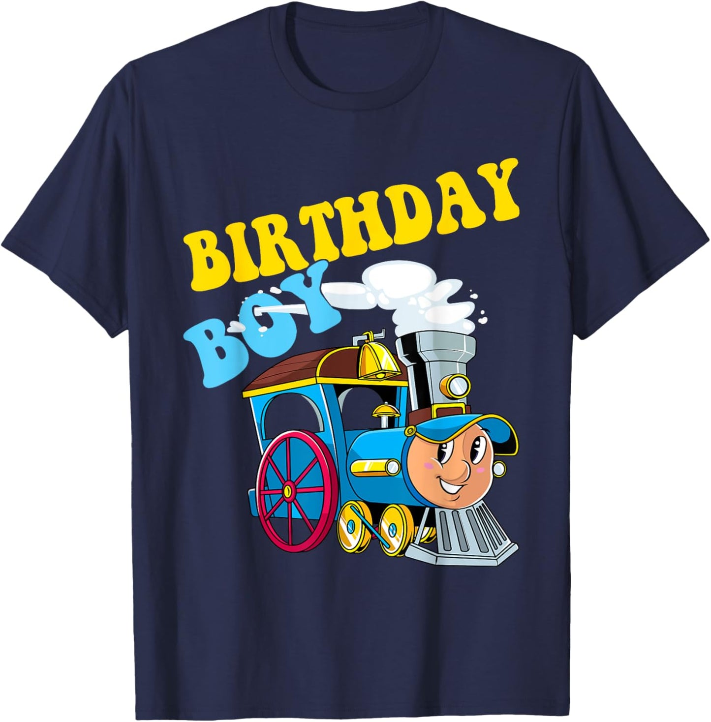 Birthday Boy Choo Choo Train Lovers Party Kids Toddlers T-Shirt - T-Shirt | Navy