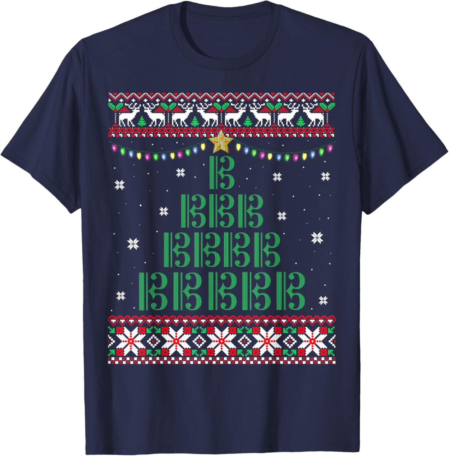 Ugly Christmas Sweater for Viola Players T-Shirt - T-Shirt | Navy
