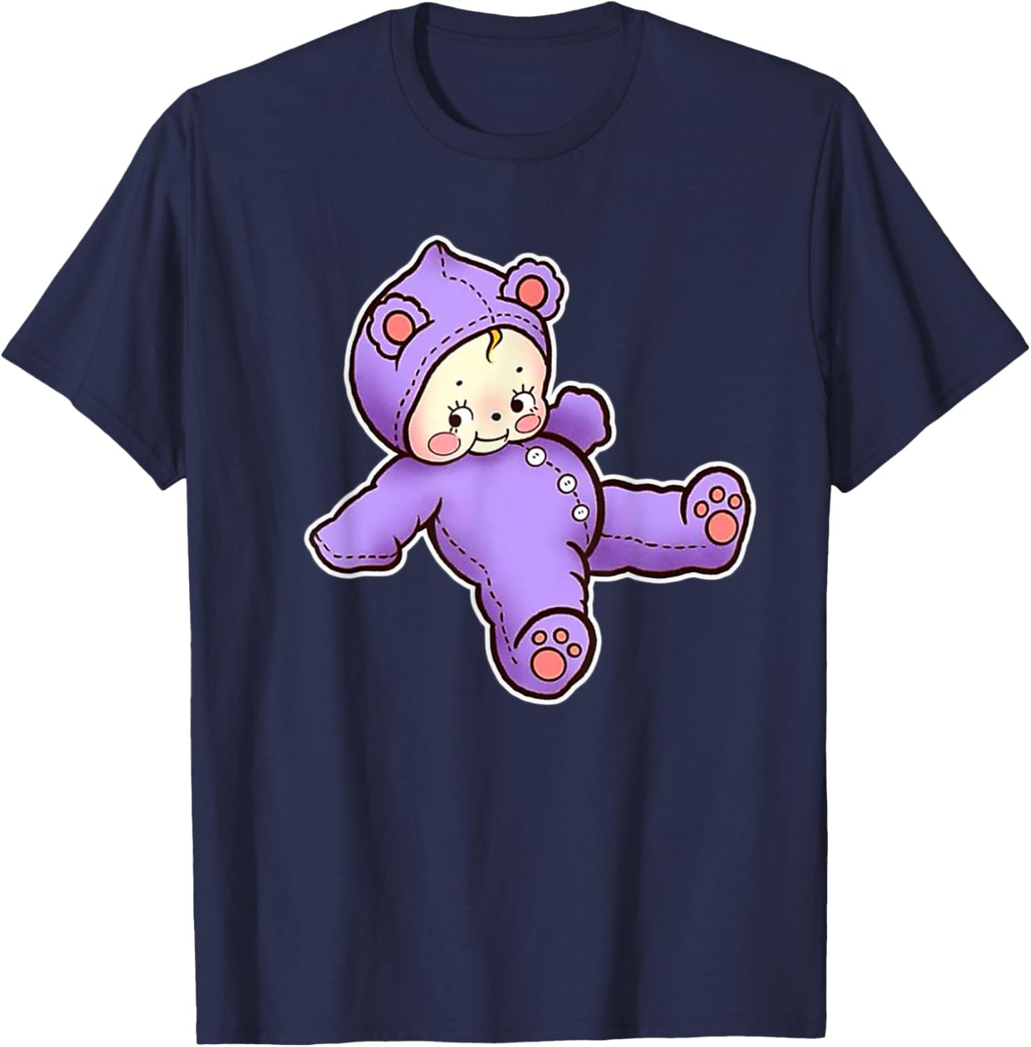 Urban Empyre Kewpie Baby Teddy Bear Cute Kewpie Doll , Small, Black T-Shirt - T-Shirt | Navy