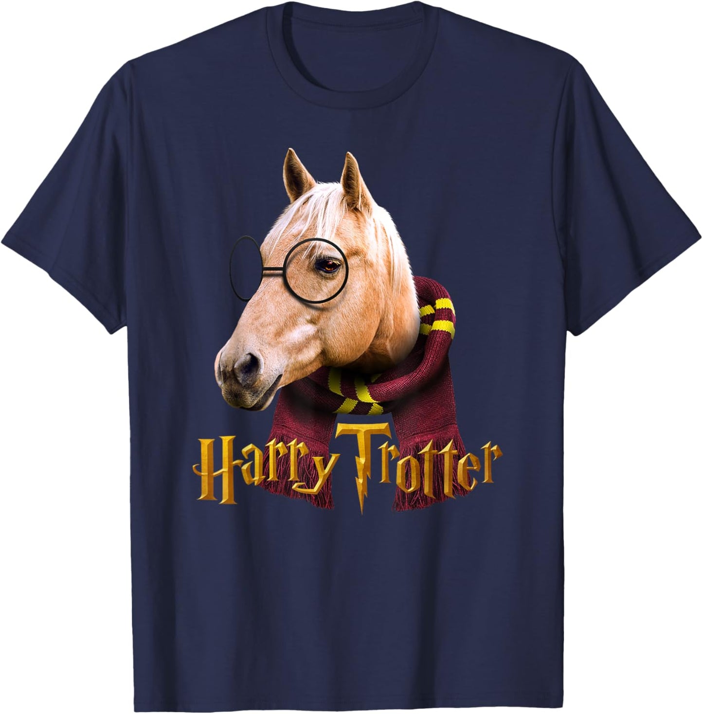 Cute American Quarter Horse Palomino colour for horse riders T-Shirt - T-Shirt | Navy