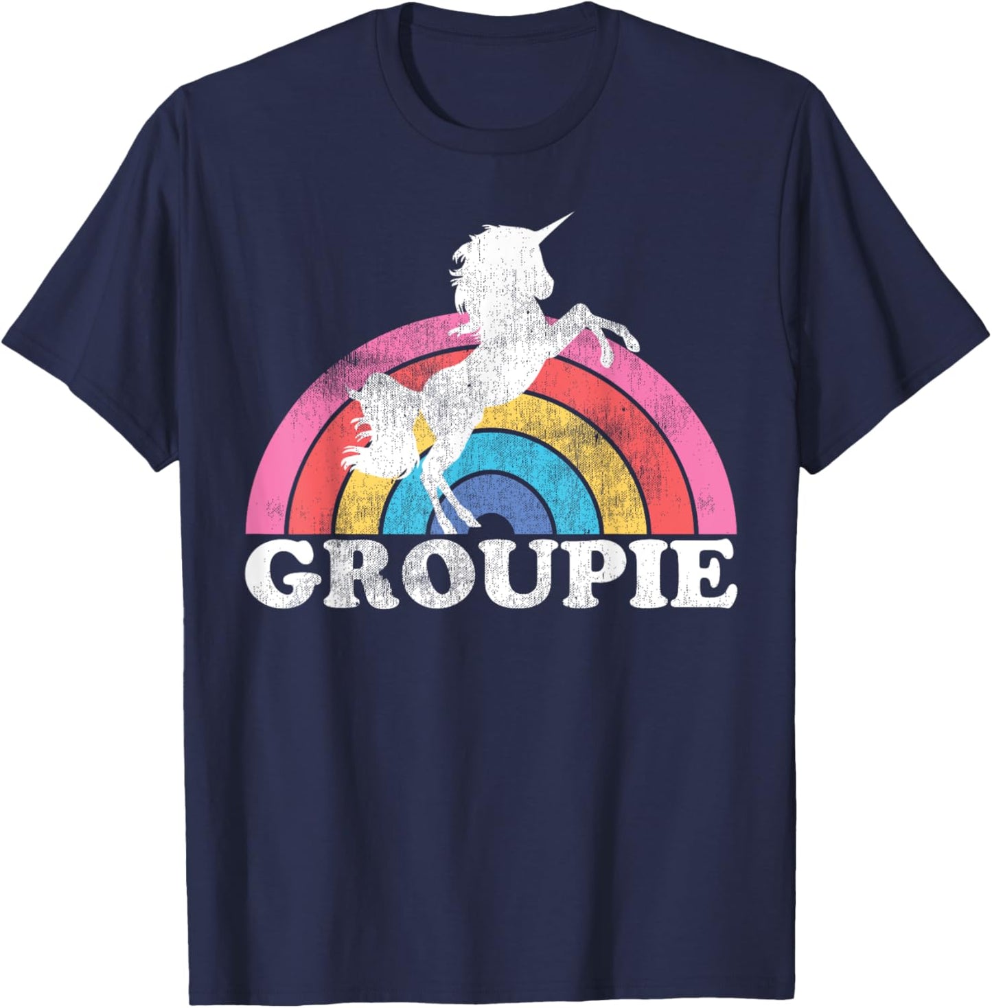 Funny Rainbow Unicorn Concert Rock N Roll Lover Groupie Gift T-Shirt - T-Shirt | Navy
