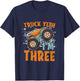 Truck Yeah I'm Three 3rd Birthday Monster Truck Themed T-Shirt - T-Shirt | Navy